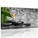 Yxbhhym Canvas Wall Art Living Room Black and White Wall Art Zen Poster Prints Green Wall Decor Stone Meditation Pictures for Office Kitchen Decoration Bedroom Wall Décor Framed Large Art