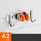 Wall-Mounted Broom and Mop Hook Storage Rack