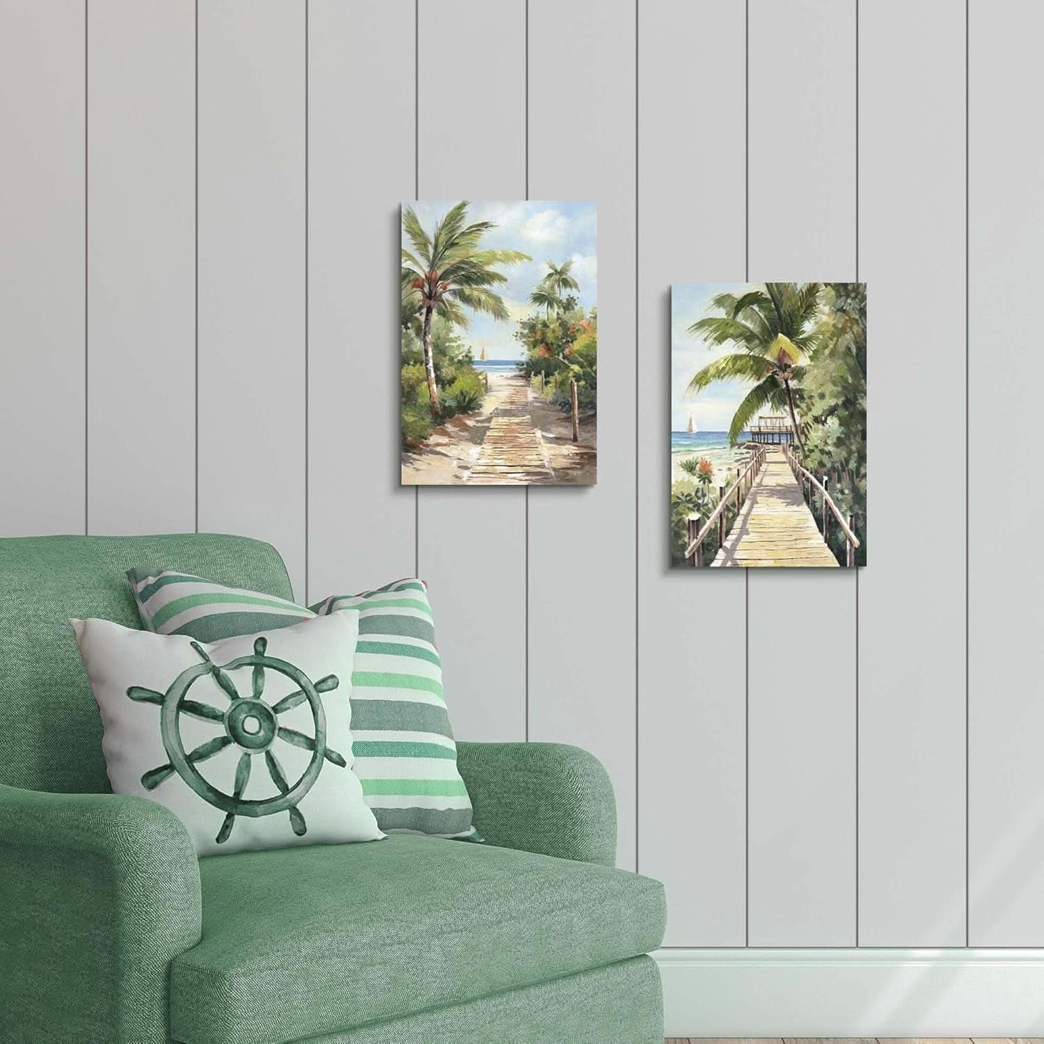 Two Panel Tropical Seascape Canvas Art | 11x16 in. (0.9x1.3 ft) | Gallery Quality