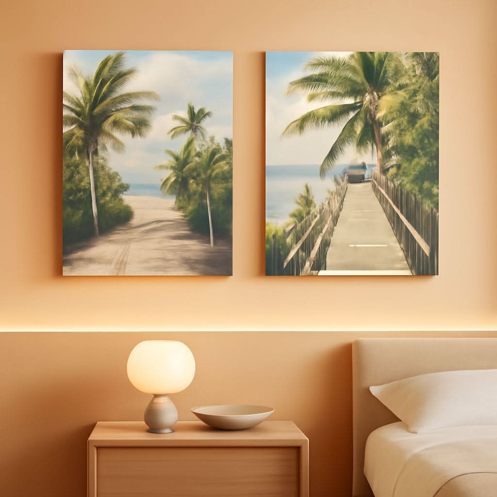 Two Panel Tropical Seascape Canvas Art | 11x16 in. (0.9x1.3 ft) | Gallery Quality