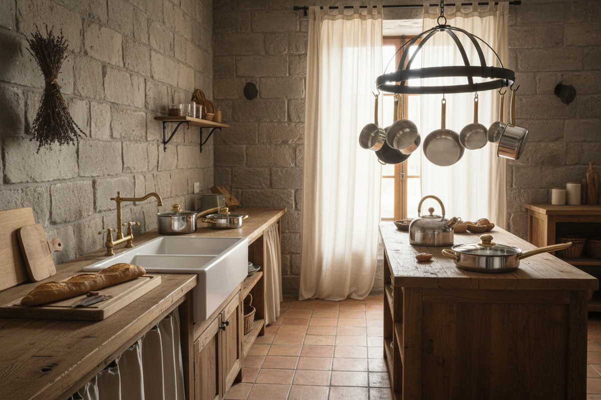 12-Piece Cookware Set in French Country Kitchen
