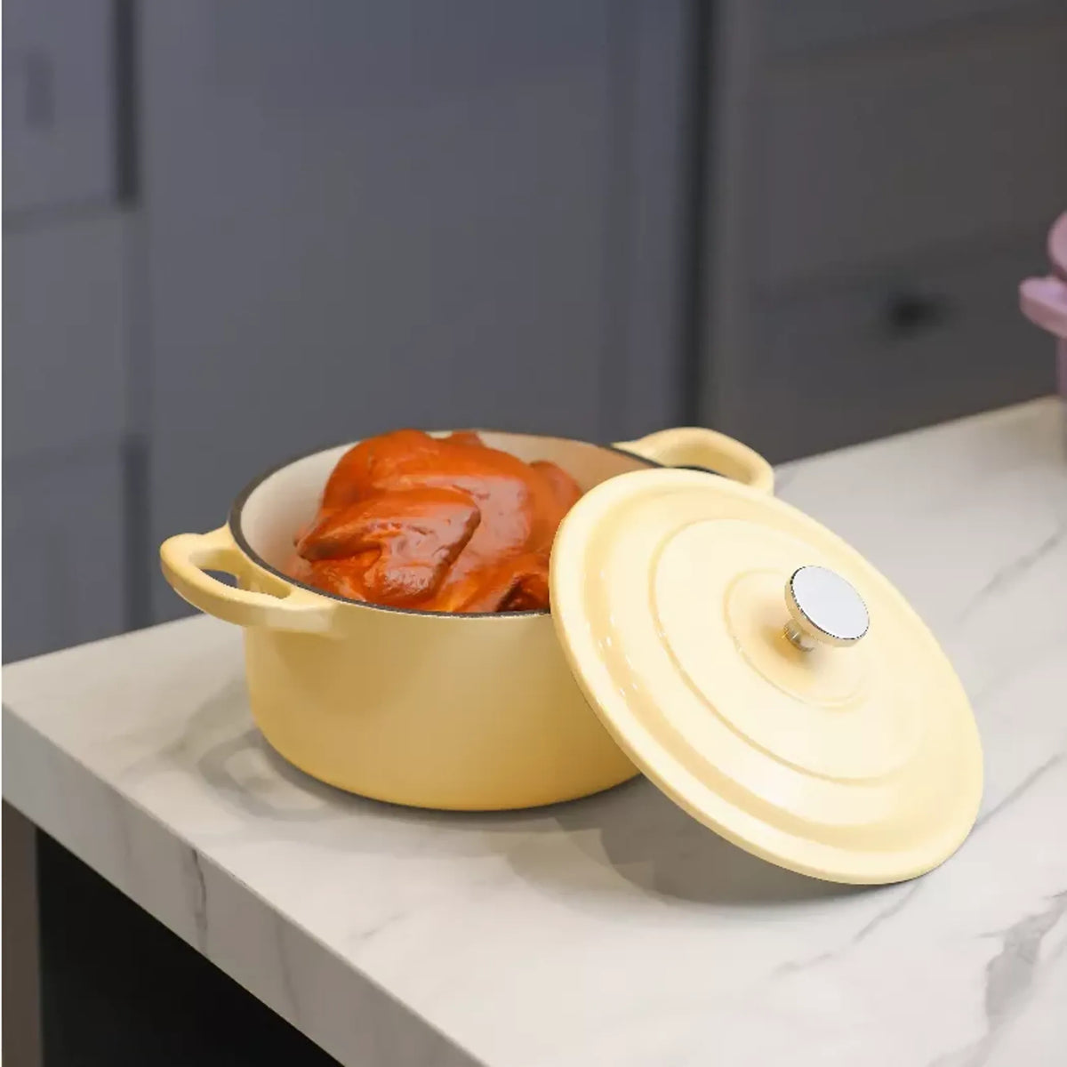 RJ Legend 1.4 Liter Enameled Cast Iron Pot with Lid – Mini Cocotte for Single Servings