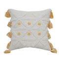 Hand-Embroidered Tufted Geometric Pillowcase