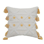 Hand-Embroidered Tufted Geometric Pillowcase