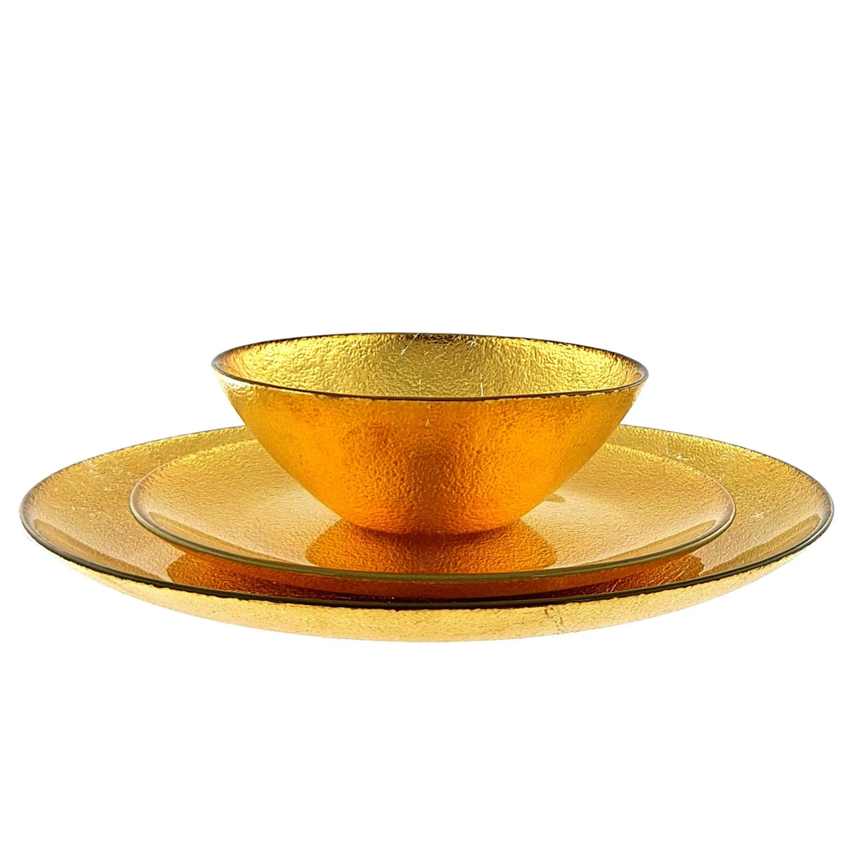 AURA 12-Piece Gilded Glass Dinnerware Set