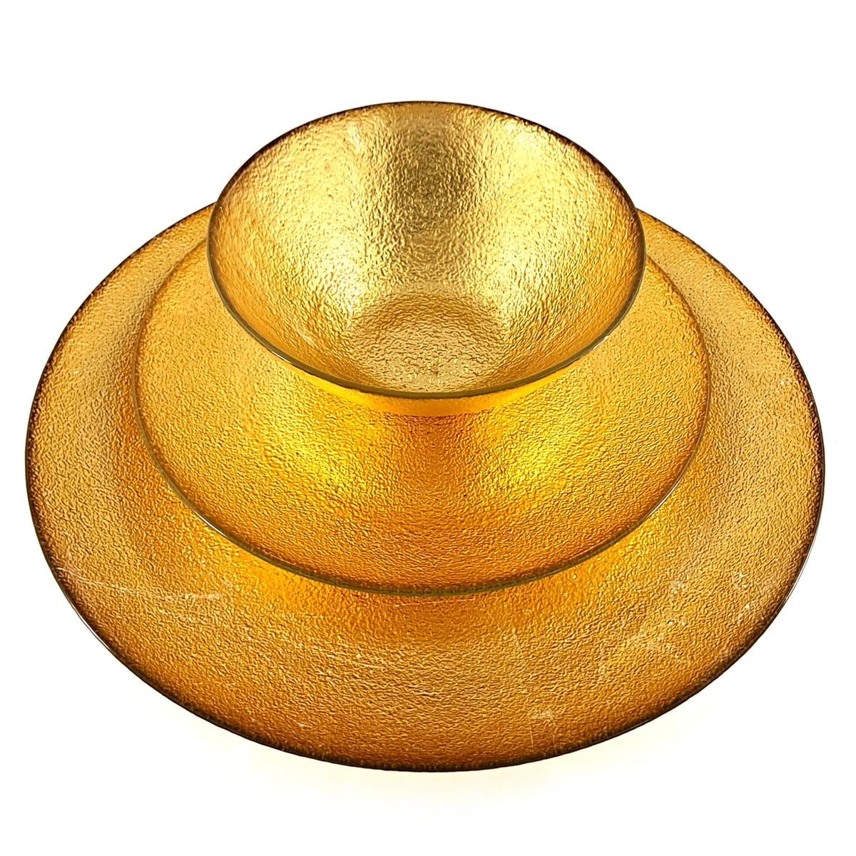 AURA 12-Piece Gilded Glass Dinnerware Set