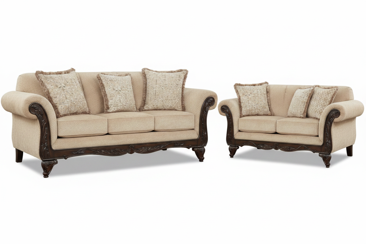 2-Piece Living Room Set – White Background