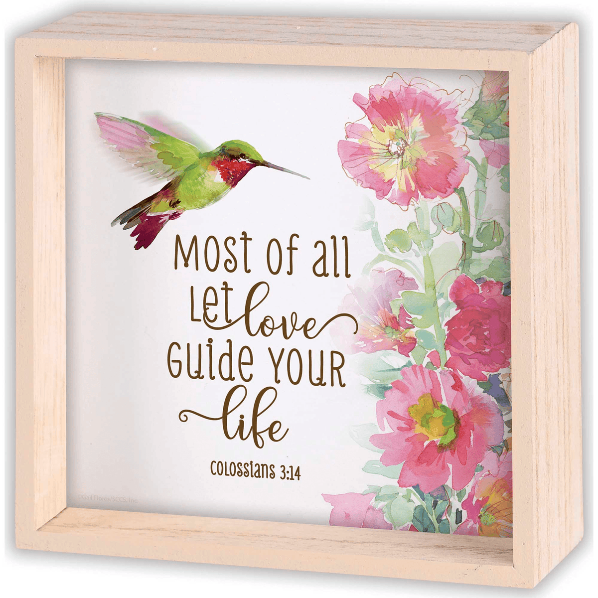 Two-Sided Inspirational Tabletop Decor – "Let Love Guide Your Life"