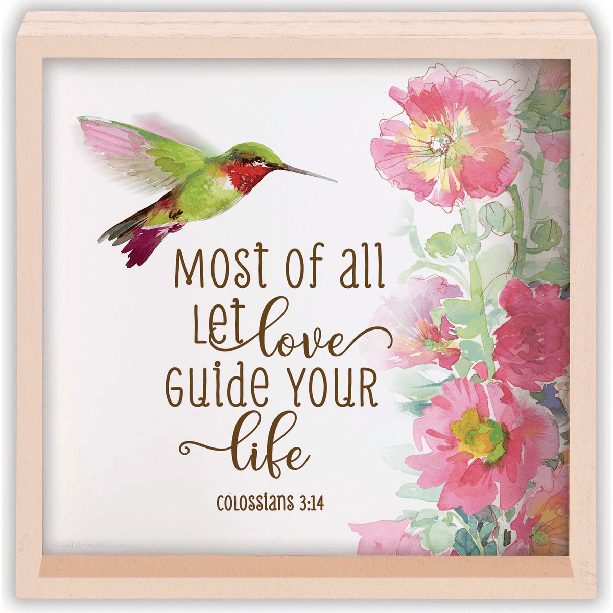 Two-Sided Inspirational Tabletop Decor – "Let Love Guide Your Life"