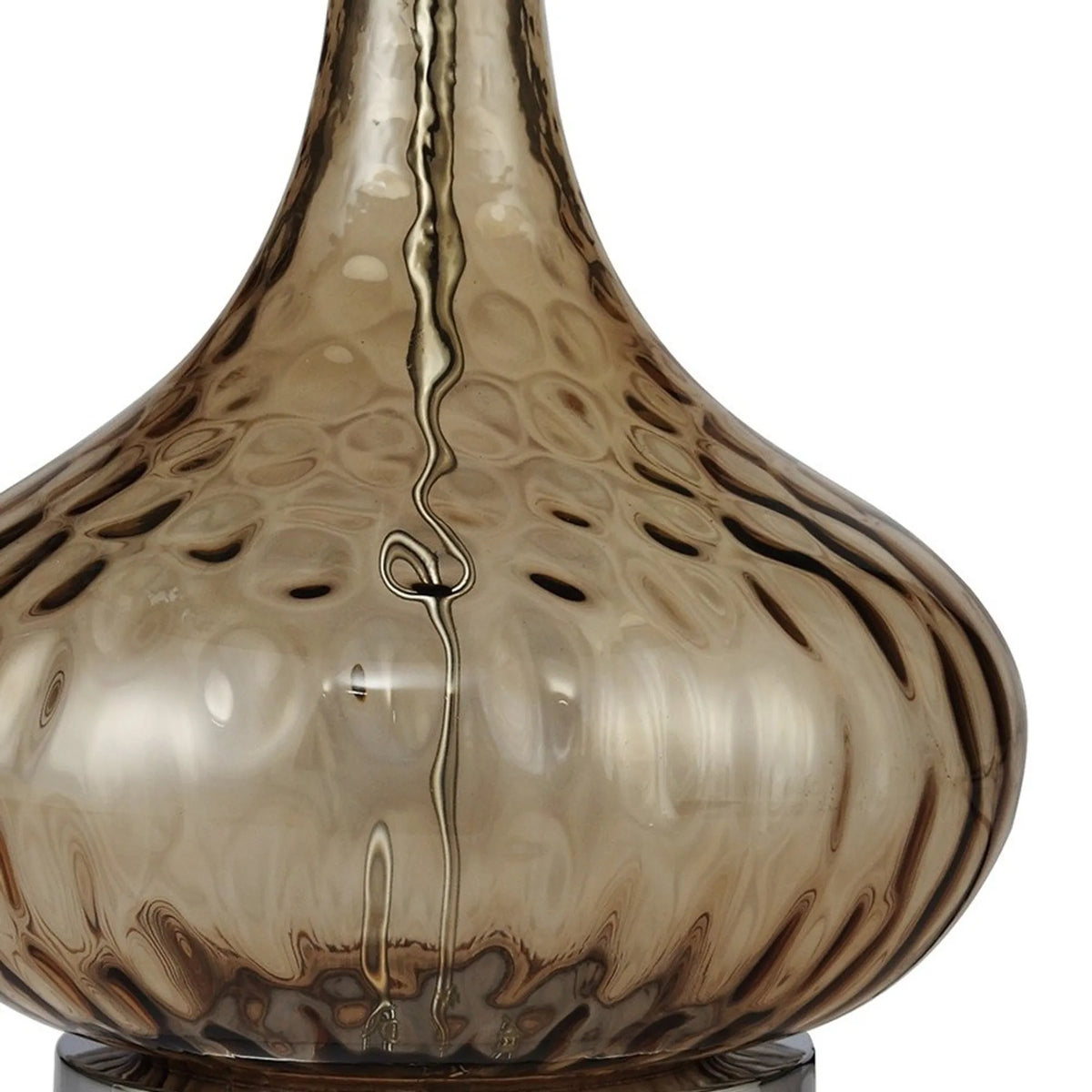 Brown Textured Glass Table Lamp with White Shade