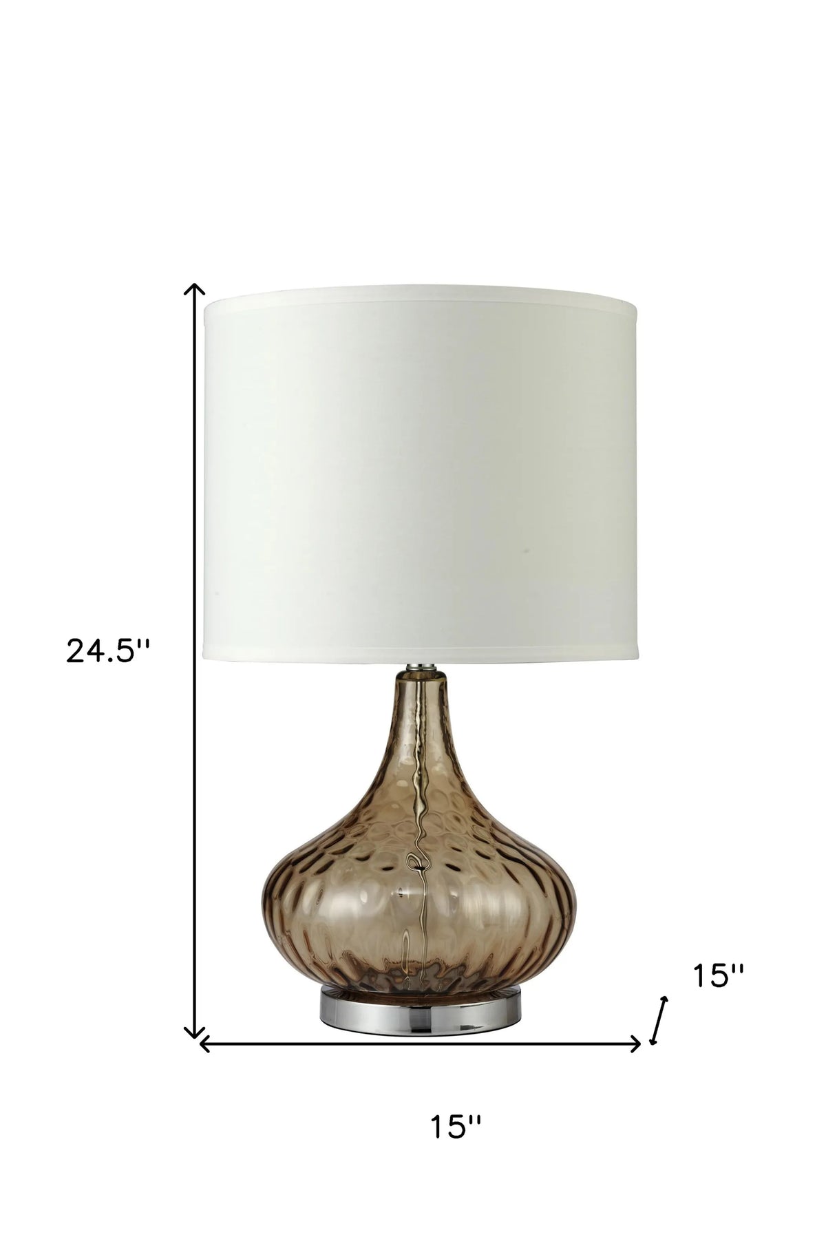 Brown Textured Glass Table Lamp with White Shade