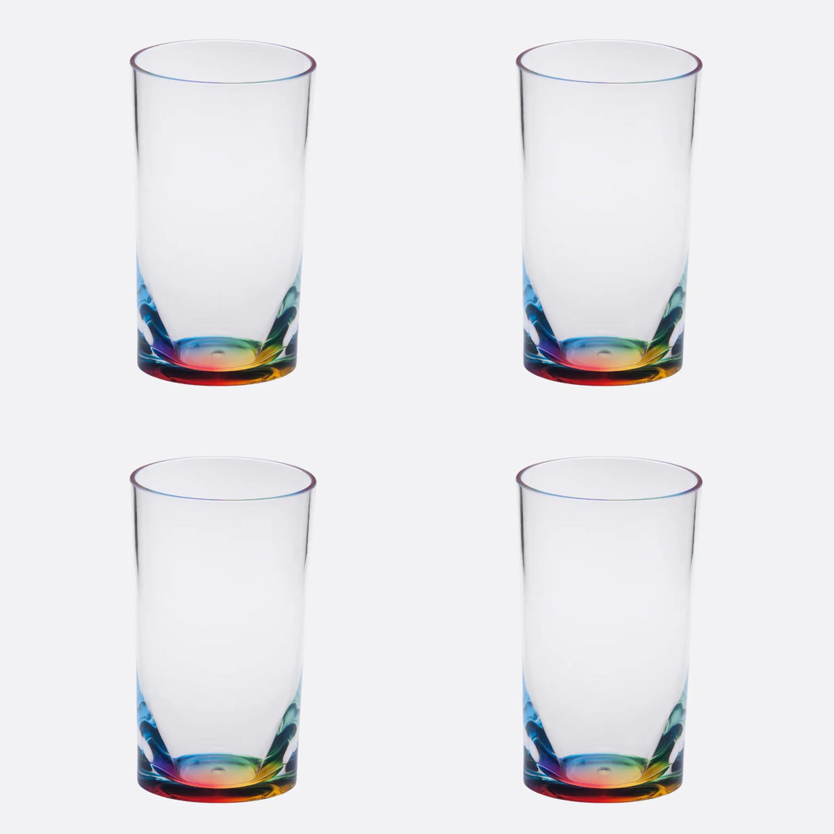 Clear Rainbow Acrylic Highball Glasses – Set of 4