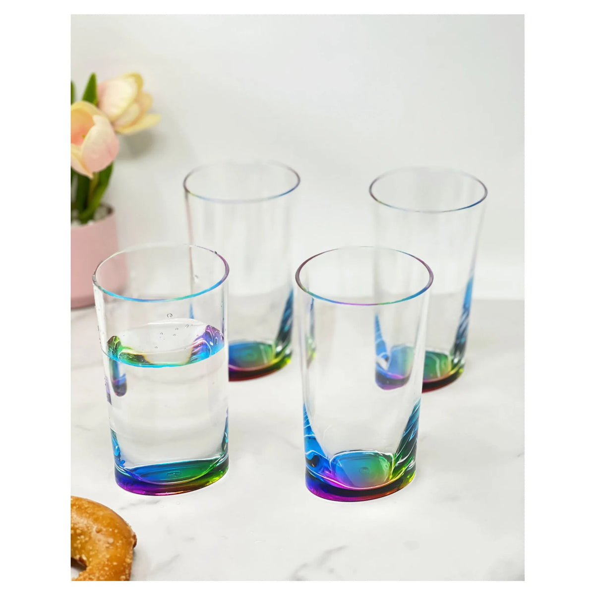 Clear Rainbow Acrylic Highball Glasses – Set of 4