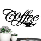 Metal Coffee and Tea Bar Wall Art Sign for Kitchen