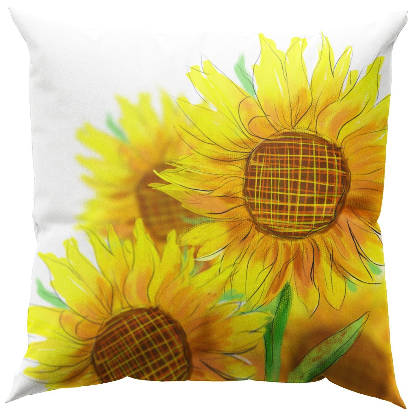 Nordic Sunflower Decorative Pillow for Sofa and Office