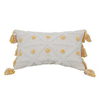 Hand-Embroidered Tufted Geometric Pillowcase