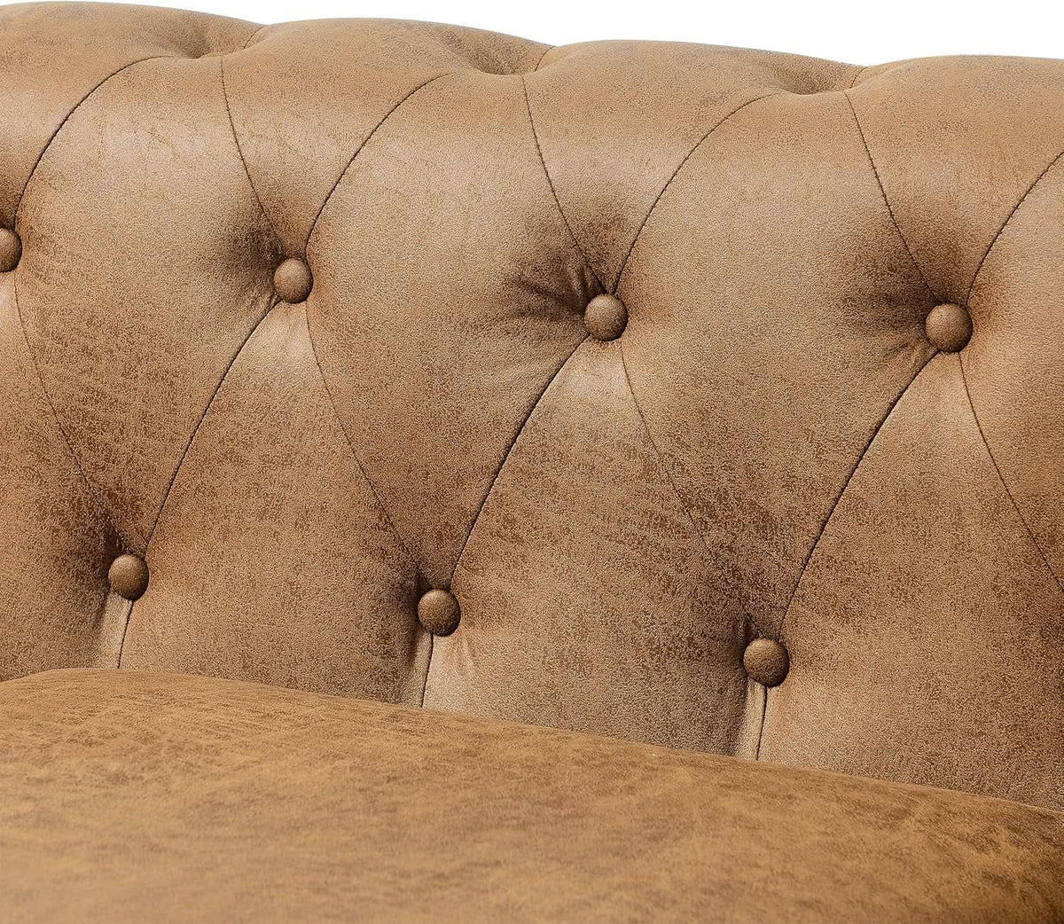 2-Piece Brown Chesterfield Sofa & Club Chair Set