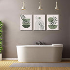 Sage Green Boho Framed Wall Art Set of 3, 12x16 Inch