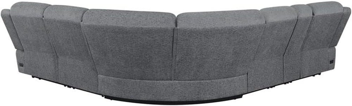 Bahrain 6 Piece Charcoal Motion Sectional Sofa Living Room-3