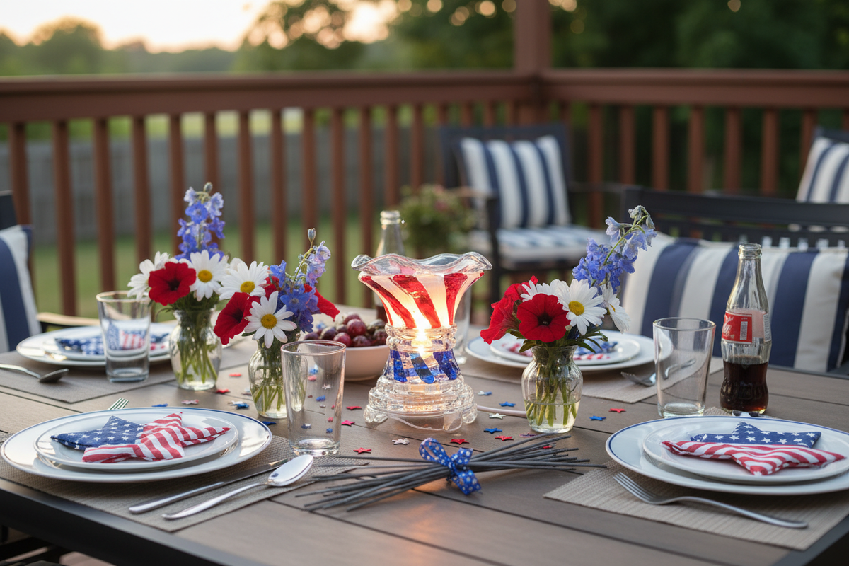 4th of July patio American flag warmer