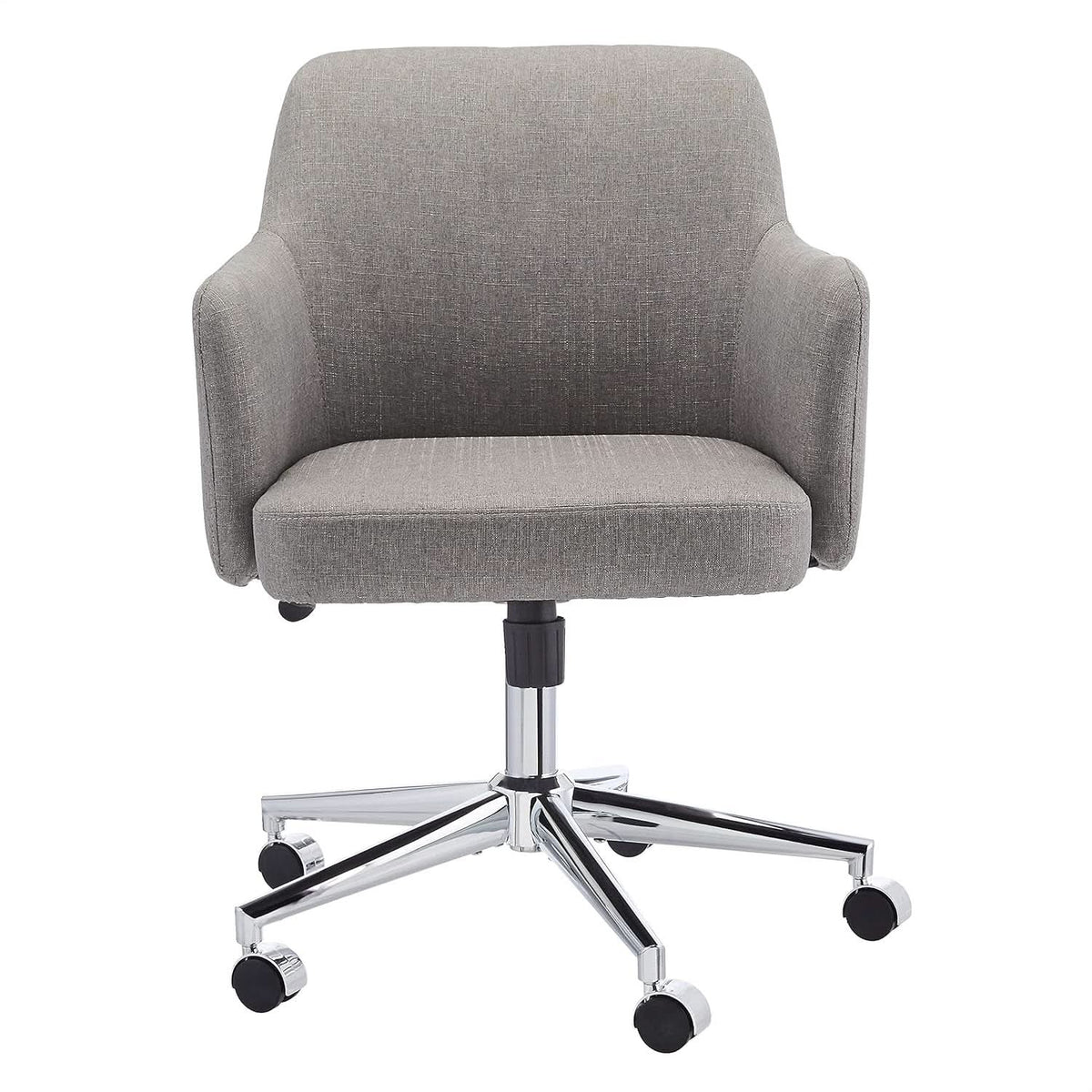 Light Gray Swivel Office Chair with Chrome Base