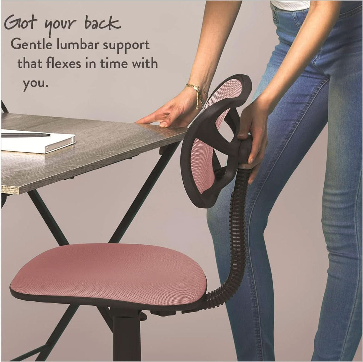 Blush Adjustable Swivel Mesh Desk Chair
