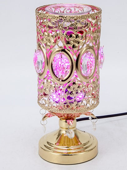 Pink Crystal Gold LED Color-Changing Electric Fragrance Oil Warmer