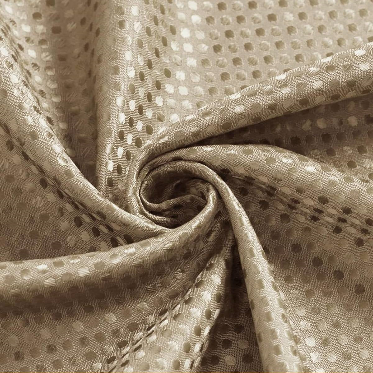 Beige Waffle Texture 3-Piece Shower Curtain Set – 72"W × 72"H
