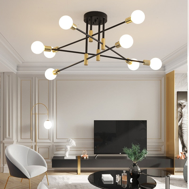 Modern Plated Metal LED Chandelier
