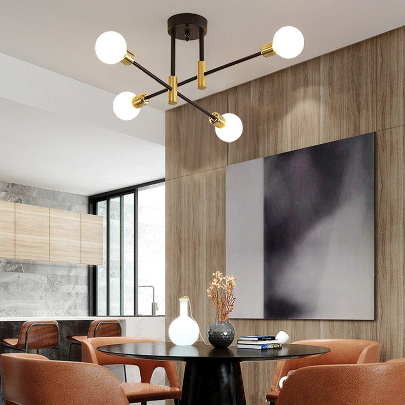 Modern Plated Metal LED Chandelier