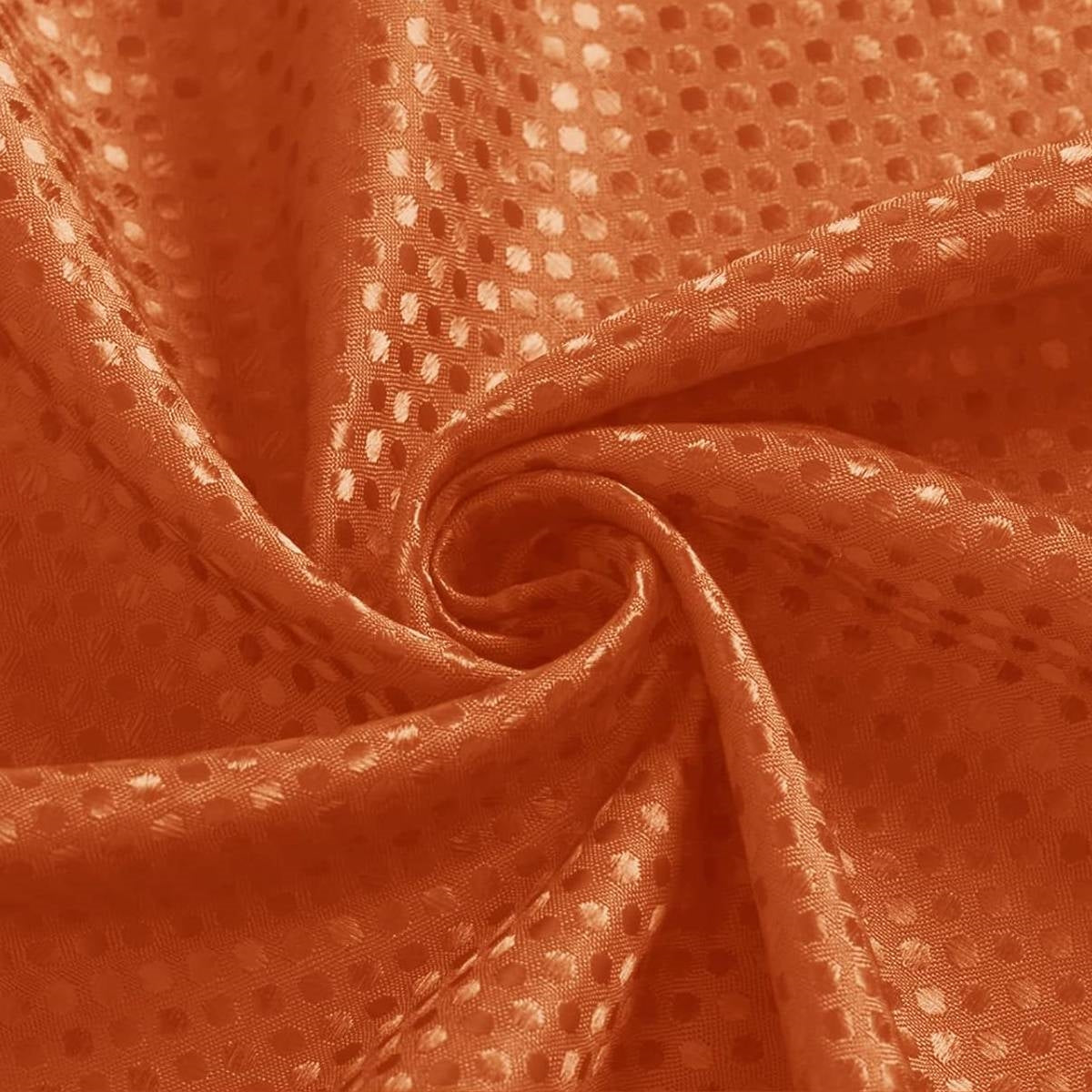 Burnt Orange Waffle Texture 3-Piece Shower Curtain Set – 72"W × 72"H