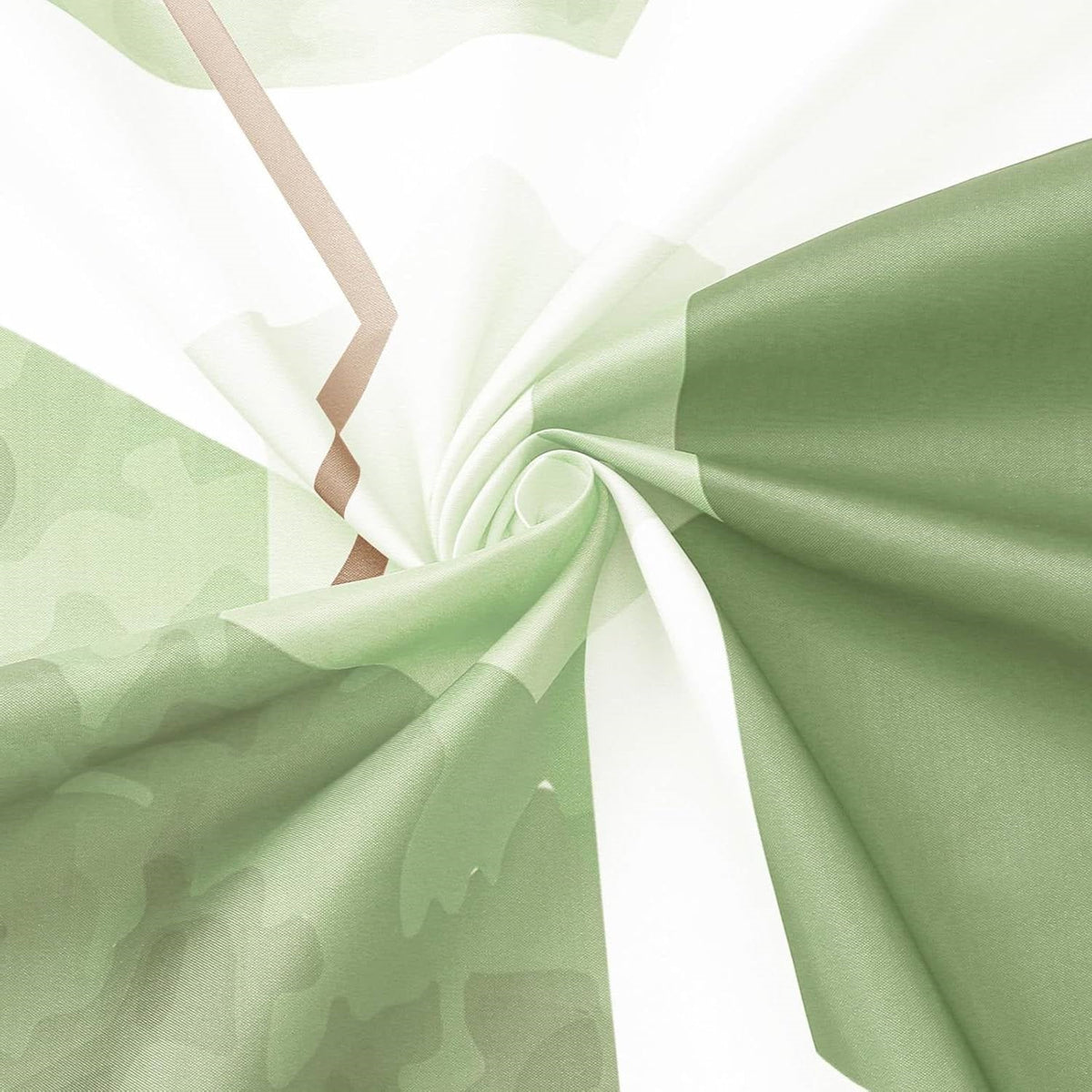 Abstract Green & White Geometric Shower Curtain – 72"W × 84"H