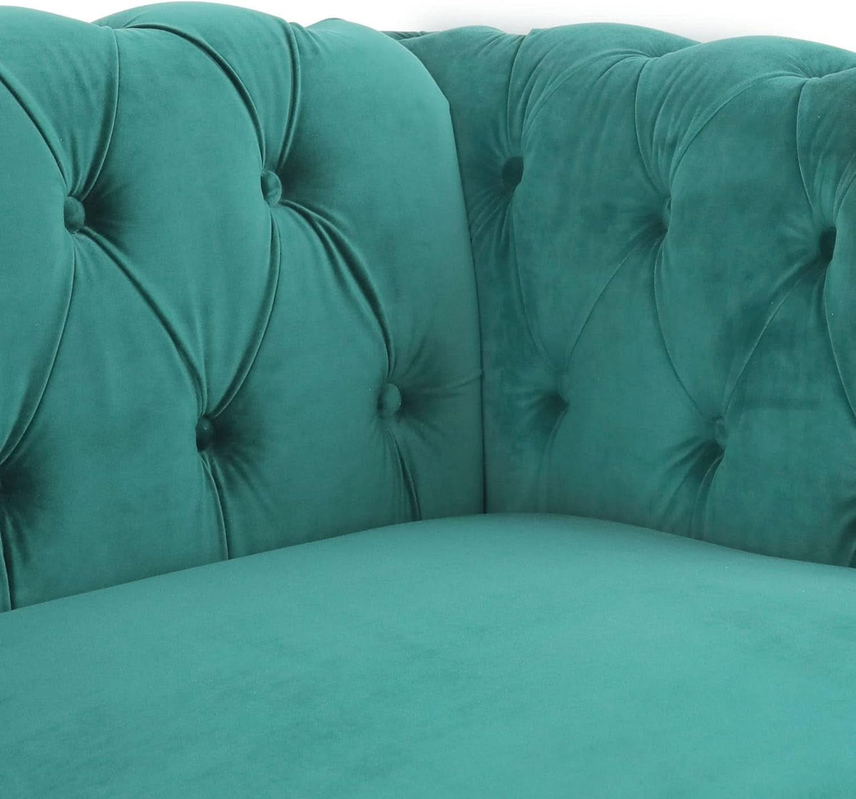 Teal Velvet Chesterfield 3-Piece Living Room Set – Sofa, Loveseat & Club Chair