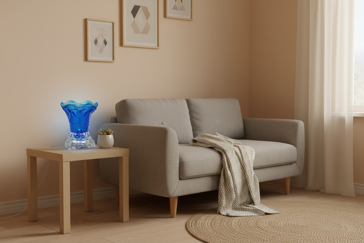 Apartment living room blue warmer