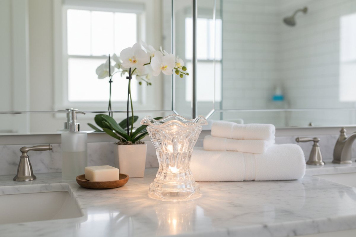 Bathroom vanity clear warmer