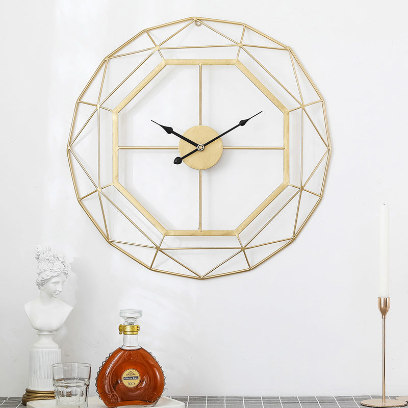 Iron Wall Clock - Silent Large Living Room Decor