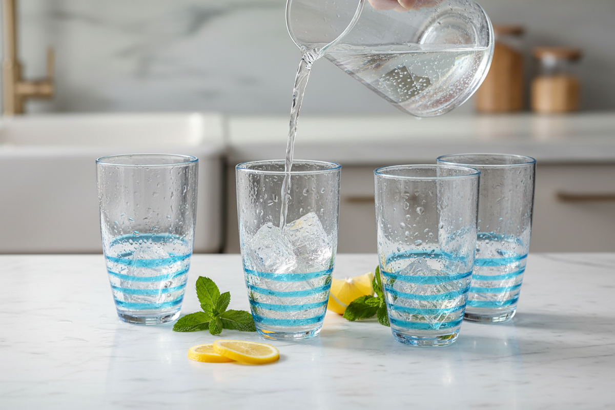 Blue Swirl Glasses – Pour Scene