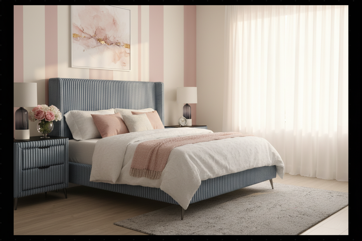 Blush pink bedroom