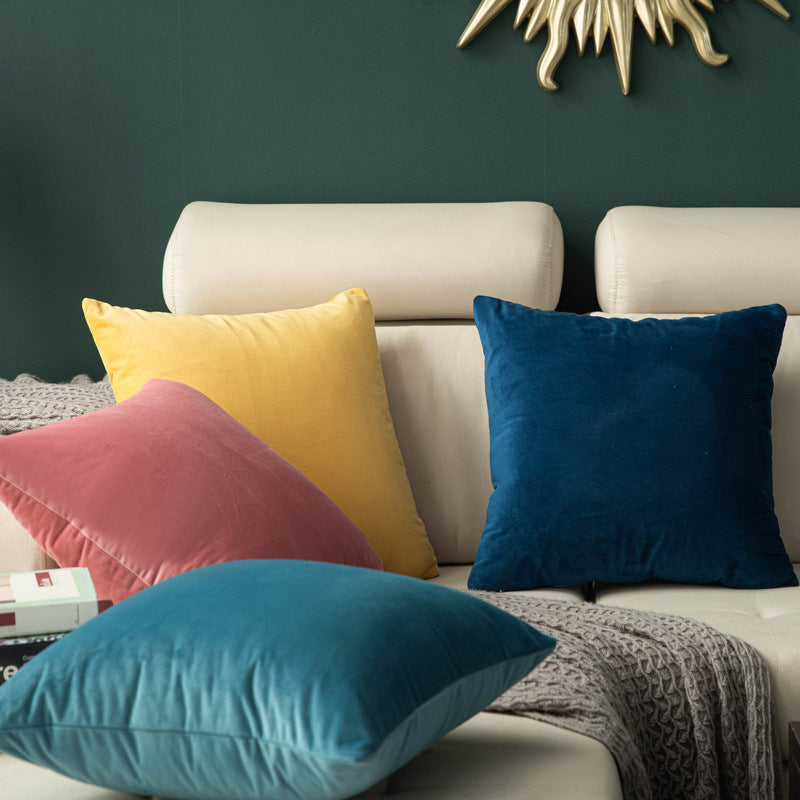 Velvet Nordic Cushion Pillow – Plush Tassel Cover, 6 Colors (20"×20" / 50×50cm)