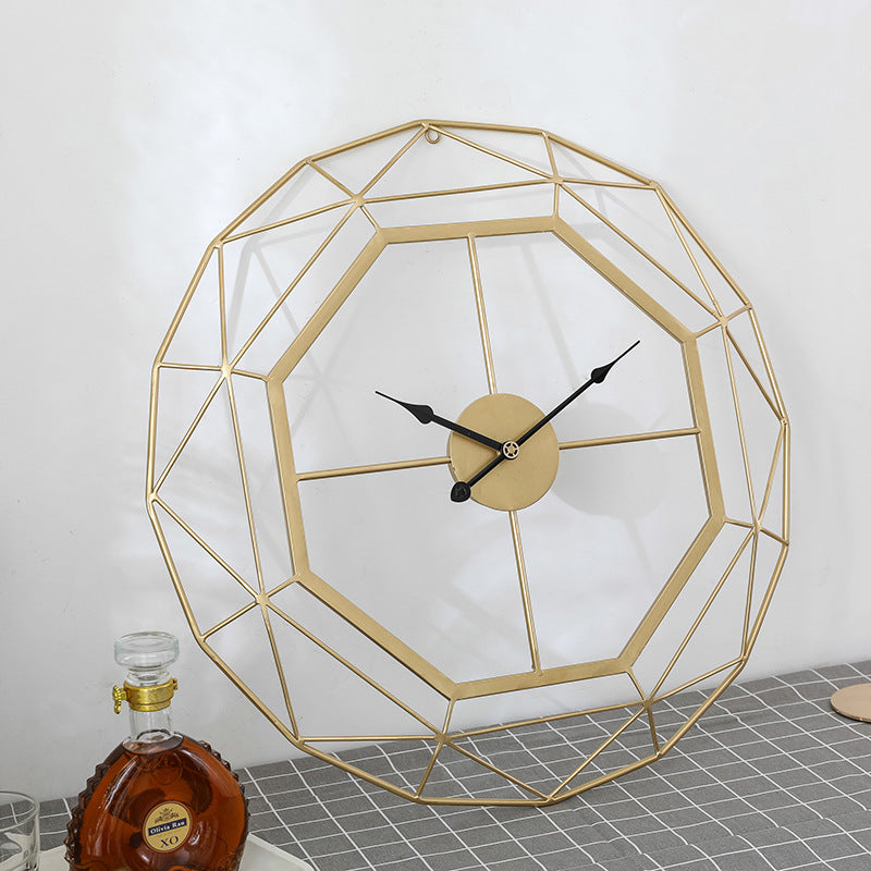 Iron Wall Clock - Silent Large Living Room Decor