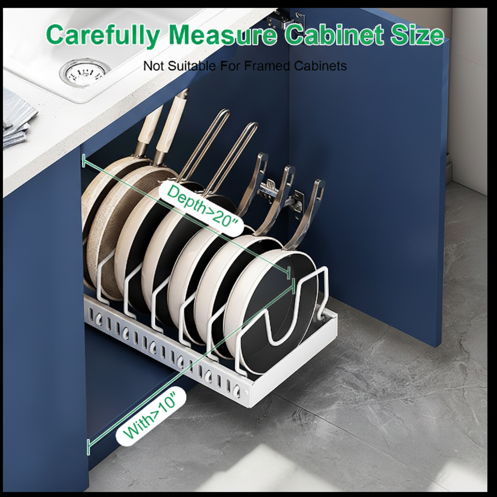 Carefully measure cabinet size with blue cabinet