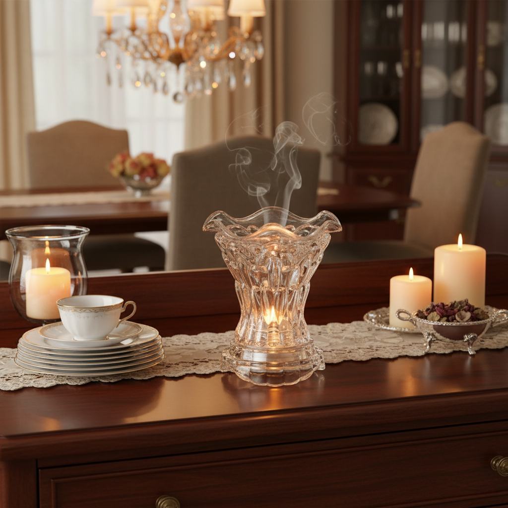 Clear Crystal Dining Room Scene