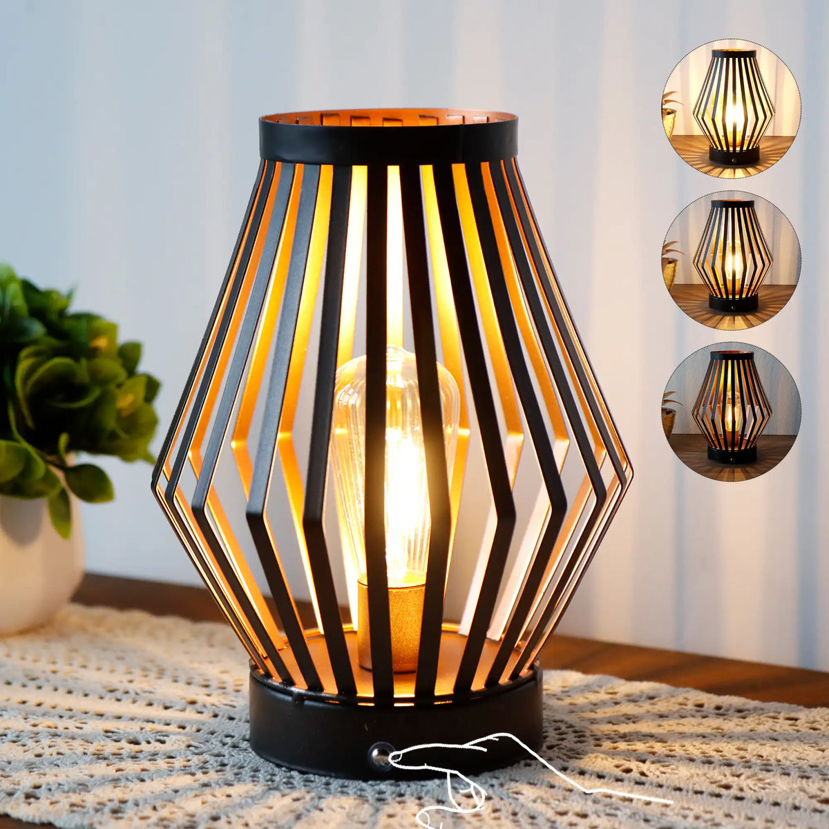 Modern USB Rechargeable Dimmable Bedside Table Lamp