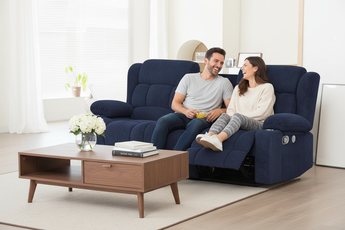 Couple in Bright Modern Living Room