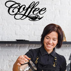 Metal Coffee and Tea Bar Wall Art Sign for Kitchen