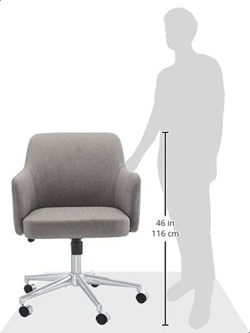Light Gray Swivel Office Chair with Chrome Base