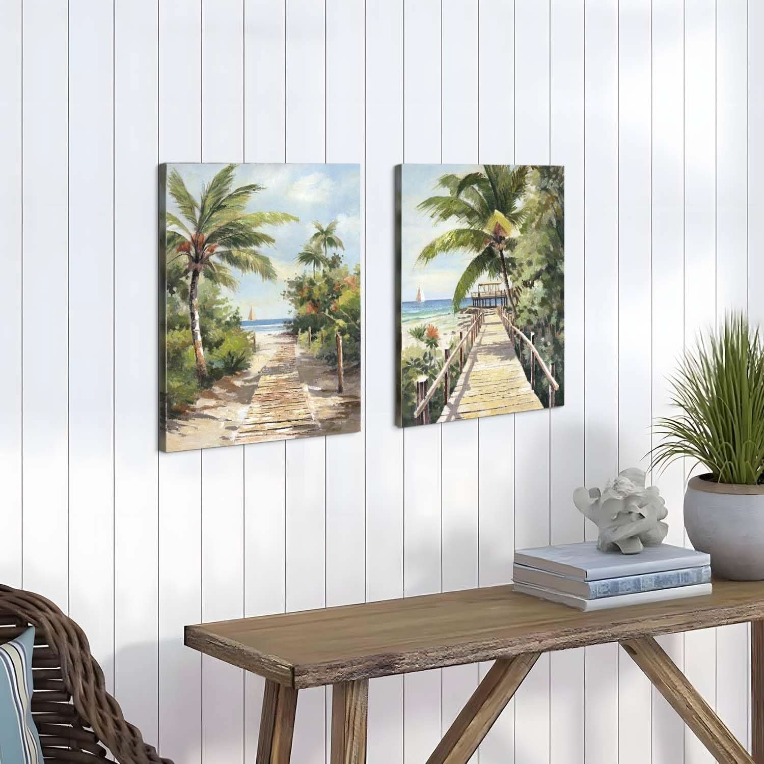 Two Panel Tropical Seascape Canvas Art | 11x16 in. (0.9x1.3 ft) | Gallery Quality