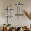 2-Set Bling Metal Wall Art | Jeweled Crystal Diamond Wall Sculpture