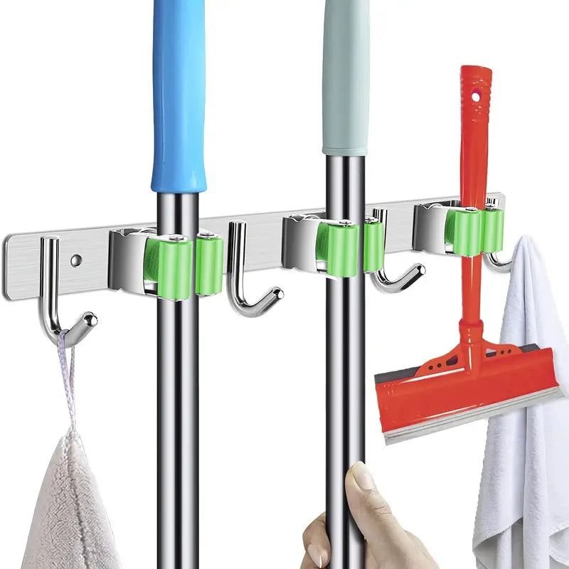 Heavy Duty Wall Mounted Broom and Mop Holder Storage