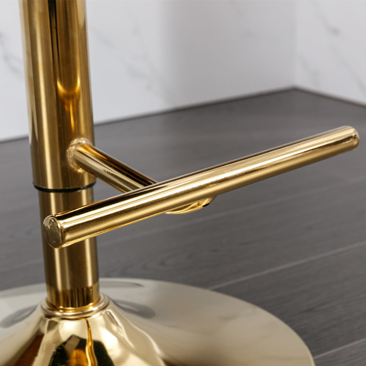 Gold Nailhead Swivel Velvet Barstool